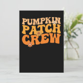 Pompoen Patch Crew Retro Groovy Herfst Autumn Kaart (Staand voorkant)