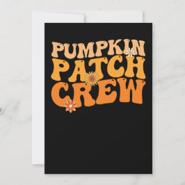 Pompoen Patch Crew Retro Groovy Herfst Autumn Kaart