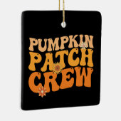 Pompoen Patch Crew Retro Groovy Herfst Herfst Keramisch Ornament (Rechts)