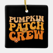 Pompoen Patch Crew Retro Groovy Herfst Herfst Keramisch Ornament (Voorkant)