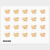 Pompoen Patch Crew Retro Groovy Herfst Ronde Sticker (Vel)