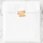 Pompoen Patch Crew Retro Groovy Herfst Ronde Sticker (Tas)