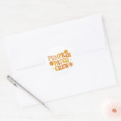 Pompoen Patch Crew Retro Groovy Herfst Ronde Sticker (Envelop)