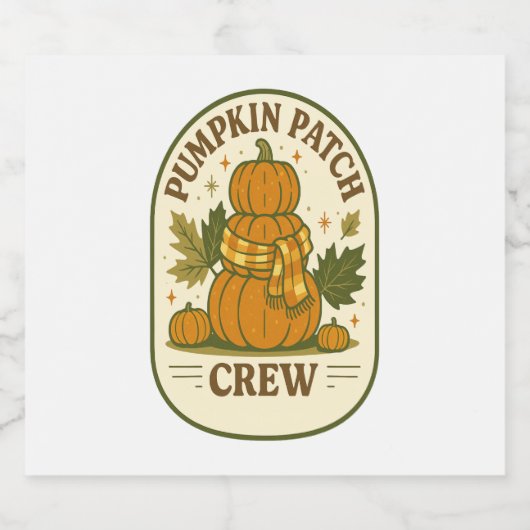 Pompoen Patch Crew Sparkling Wijnetiket (Enkel label)