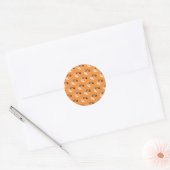 Pompoen Patch Delight: Charmante Pompoen met patro Ronde Sticker (Envelop)