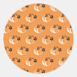 Pompoen Patch Delight: Charmante Pompoen met patro Ronde Sticker