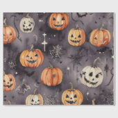 Pompoen Patch Delight: Halloween spooky patroon Cadeaupapier (Vlak)