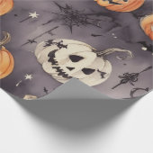 Pompoen Patch Delight: Halloween spooky patroon Cadeaupapier (Hoek)