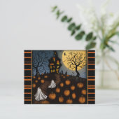 Pompoen Patch Geesten Spookachtig Halloween Briefk Briefkaart (Staand voorkant)