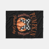 Pompoen Patch Girly Geruite Coquette Bow Thanksgiv Fleece Deken (Voorkant (Horizontaal))