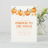 Pompoen Patch Halloween Herfst Baby shower Uitnodi Kaart (Staand voorkant)