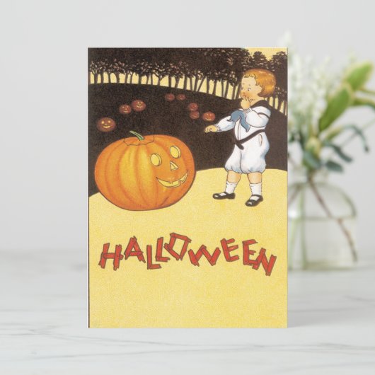 pompoen Patch Halloween Kaart (Staand voorkant)