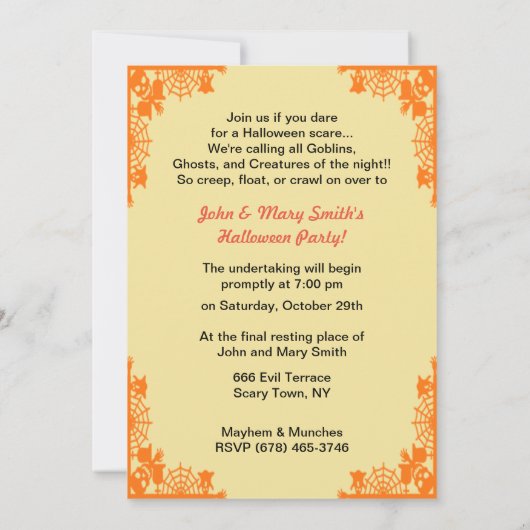 pompoen Patch Halloween Kaart (Achterkant)