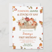 Pompoen Patch Hays verlaat Rustieke Herfst Verjaar Kaart (Voorkant)