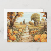 Pompoen Patch Herfst bladeren Bomen Halloween Feestdagenkaart (Voorkant / Achterkant)