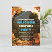 Pompoen Patch Herfst Bomen Bladeren Herfst Hallowe Kaart (Staand voorkant)