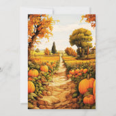 Pompoen Patch Herfst Bomen Bladeren Herfst Hallowe Kaart (Achterkant)