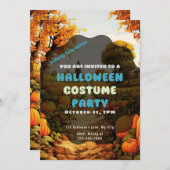 Pompoen Patch Herfst Trees Leaves Autumn Halloween Kaart (Voorkant / Achterkant)