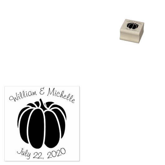 Pompoen Patch Houten Aankondiging Stempel (Gestempeld)