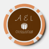 Pompoen Patch in Chocolade Poker Chips (Achterkant)