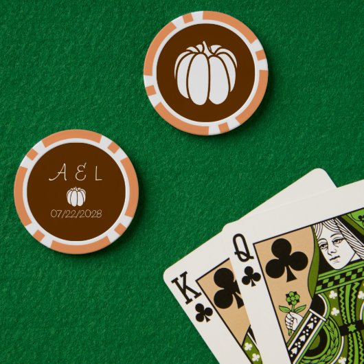 Pompoen Patch in Chocolade Poker Chips (Pokertafel (Dubbel))