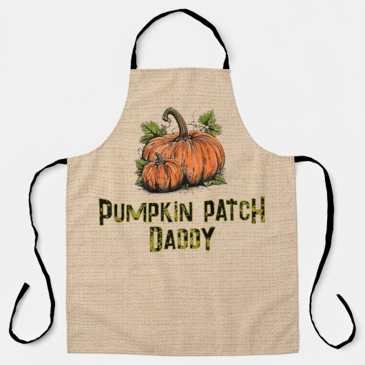 Pompoen Patch Kiddo Halloween Neppe Jute Schort (Voorkant)