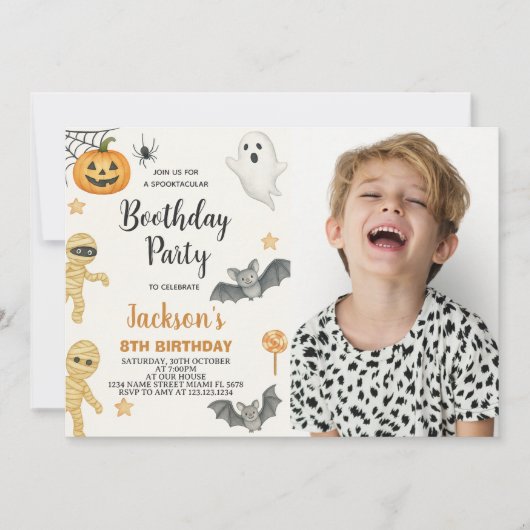 Pompoen Patch Kinder Halloween Verjaardag Uitnodig Kaart (Voorkant)