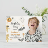 Pompoen Patch Kinder Halloween Verjaardag Uitnodig Kaart (Staand voorkant)