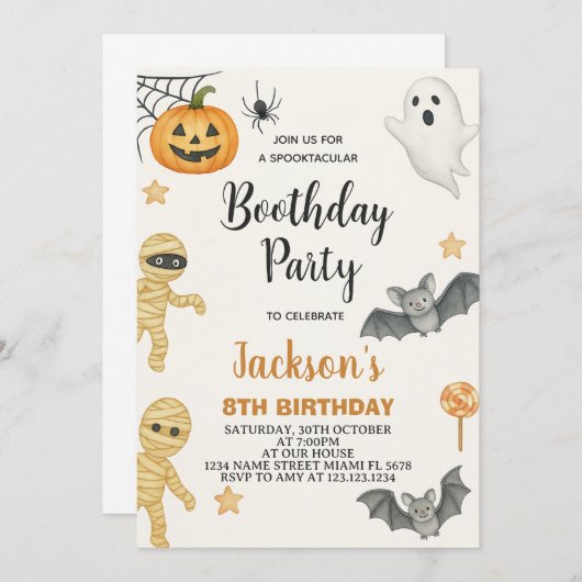 Pompoen Patch Kinder Halloween Verjaardag Uitnodig Kaart (Voorkant / Achterkant)