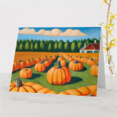 Pompoen patch met huis kaart (Gele Bloem)