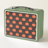 Pompoen Patch Metal Lunchbox (Bruin & Sinaasappel) (Achterkant)