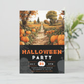 Pompoen Patch Mooie herfst zwart Halloween Kaart (Staand voorkant)