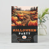 Pompoen Patch Mooie herfst zwart Halloween Kaart (Staand voorkant)