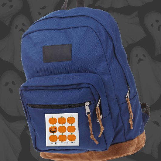 Pompoen patch oneven een uit vierkante button 5,1 cm