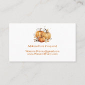 Pompoen Patch Oogst Herfst Thema Visitekaartje (Achterkant)