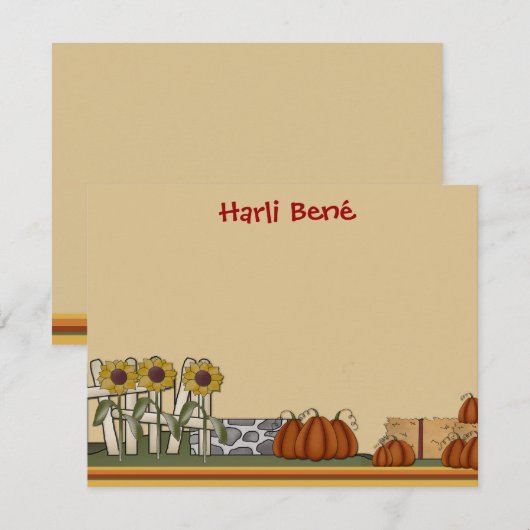 Pompoen Patch Papierwaren Notitiekaartje (Voorkant / Achterkant)