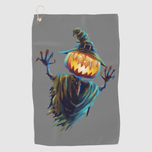 Pompoen Patch Perfectie: Halloween Golf Handdoeken (Voorkant)
