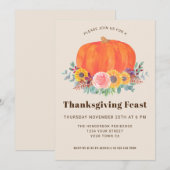 Pompoen Patch Thanksgiving-diner Kaart (Voorkant / Achterkant)