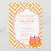 pompoen patch thema baby meisje douche uitnodiging (Voorkant / Achterkant)