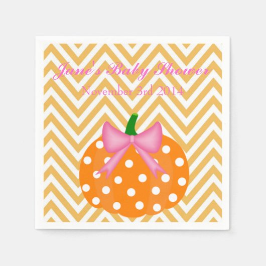 Pompoen Patch Thema Meisje Baby shower Servet (Voorkant)