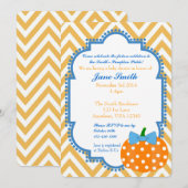 Pompoen Patch Theme Boy Baby shower Uitnodiging (Voorkant / Achterkant)
