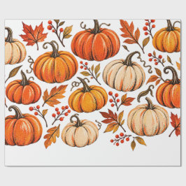Pompoen patroon cadeaupapier