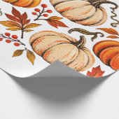 Pompoen patroon cadeaupapier (Hoek)