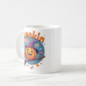 Pompoen Patrouille Heksenbezem Halloween Mok (Voorkant links)
