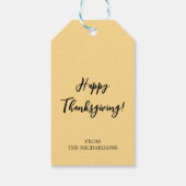 Pompoen Peer Foliage Herfst Oogstpatroon Zwart Cadeaulabel (Achterkant)