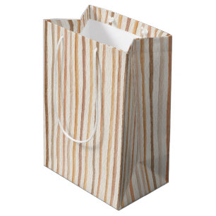 Pompoen Perzik Crème Latte Bruine Strepen Verjaard Medium Cadeauzakje