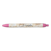 Pompoen Perzik Crème Latte Krullen Zwarte Inkt Pen (Voorkant)
