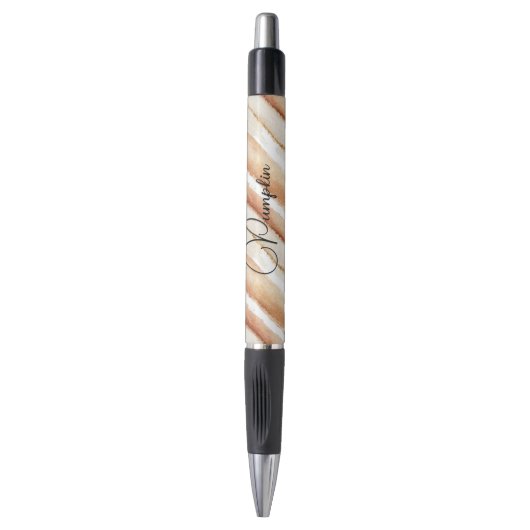Pompoen Perzik Crème Latte Strepen Pen (Voorkant Verticaal)
