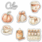 Pompoen Perzik Latte Kaars Sticker (Voorkant)