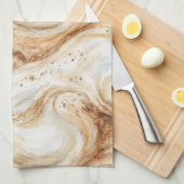 Pompoen Perzik Latte Krullen Theedoek (Quarter Fold)